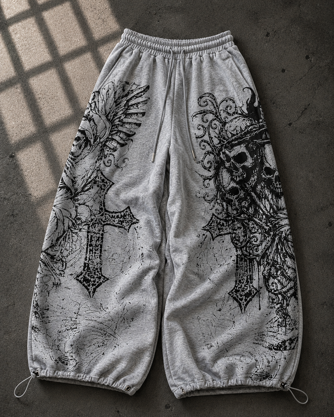 Skull Head Detaylı Baggy Unisex Eşofman Altı