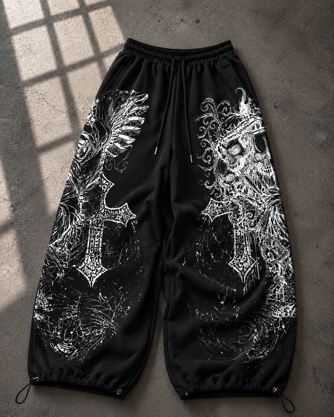 Skull Head Detaylı Baggy Unisex Eşofman Altı