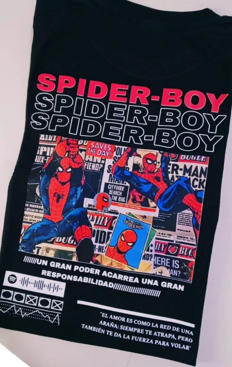 Spider Boy Detail Oversize Unisex T-shirt