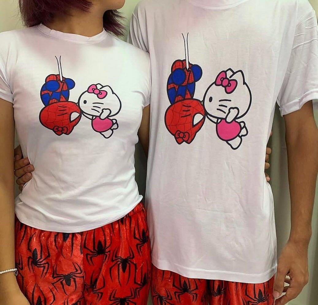 Spider Love Hello Kitty Detaylı Crop Top