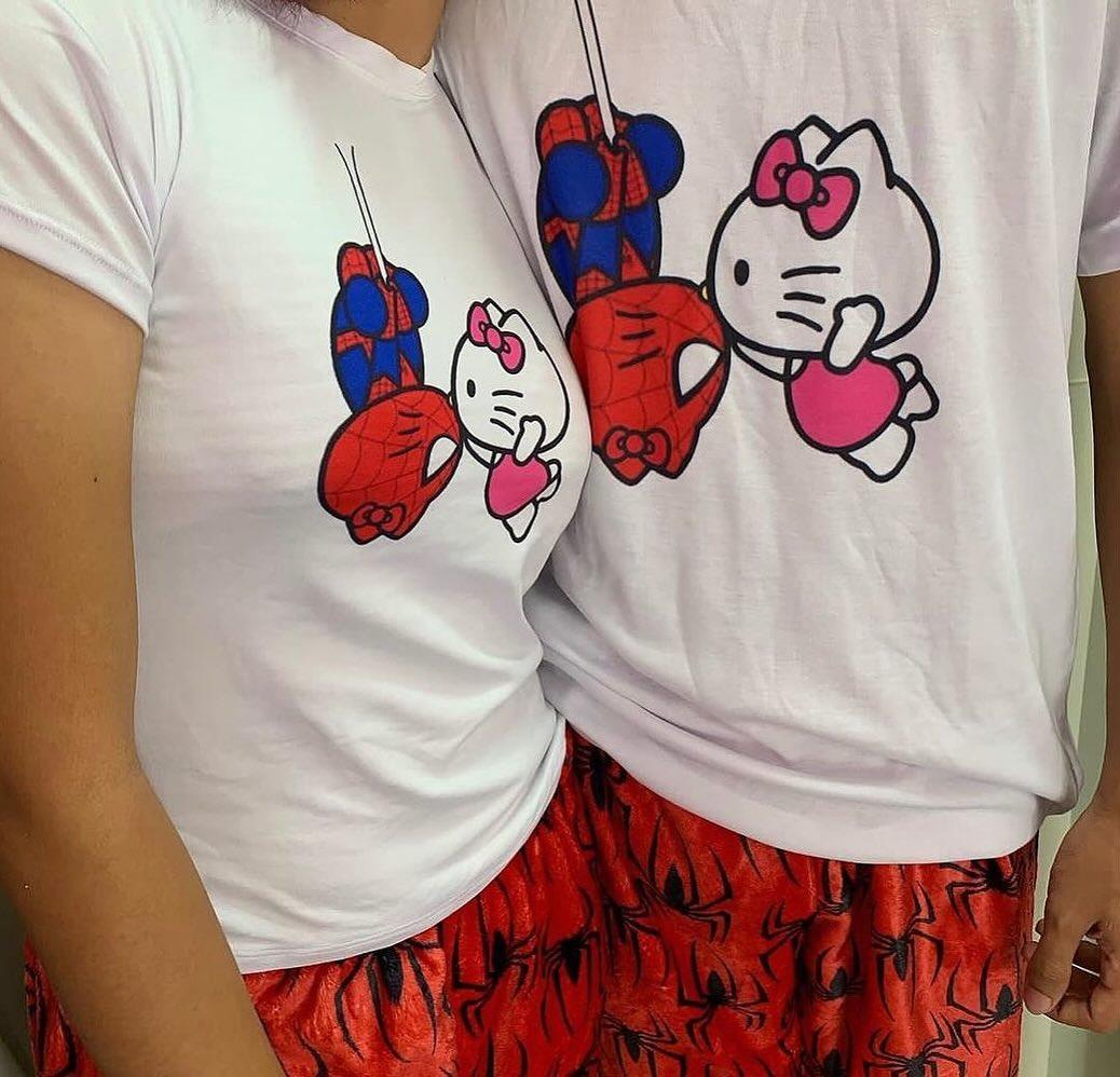 Spider Love Hello Kitty Detaylı Crop Top