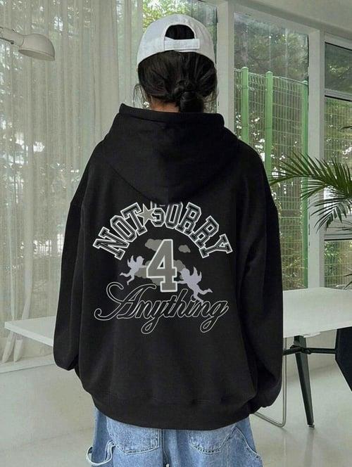Star Grunge Detail Oversize Unisex Sweatshirt
