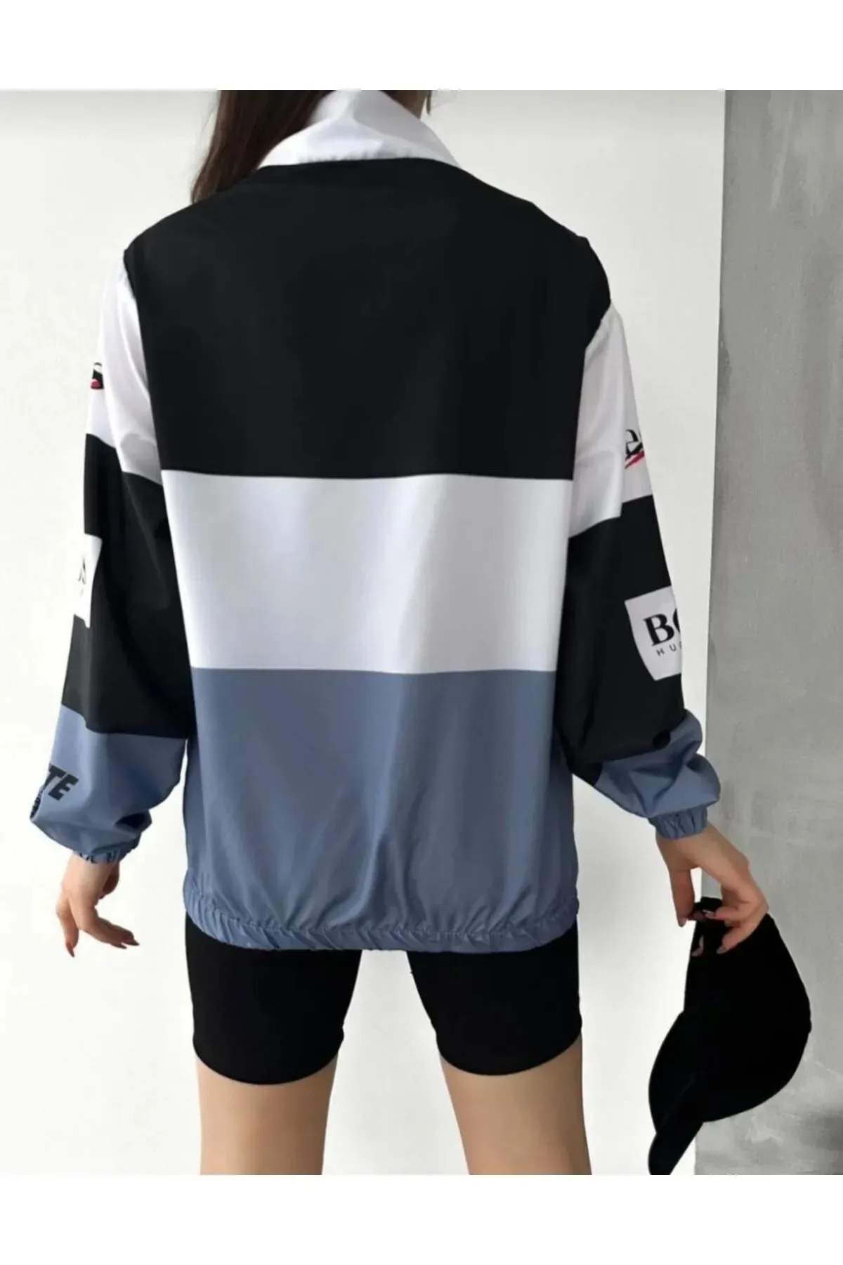 Unisex Oversize Warsteiner Baskılı Yarışçı Bomber Ceket