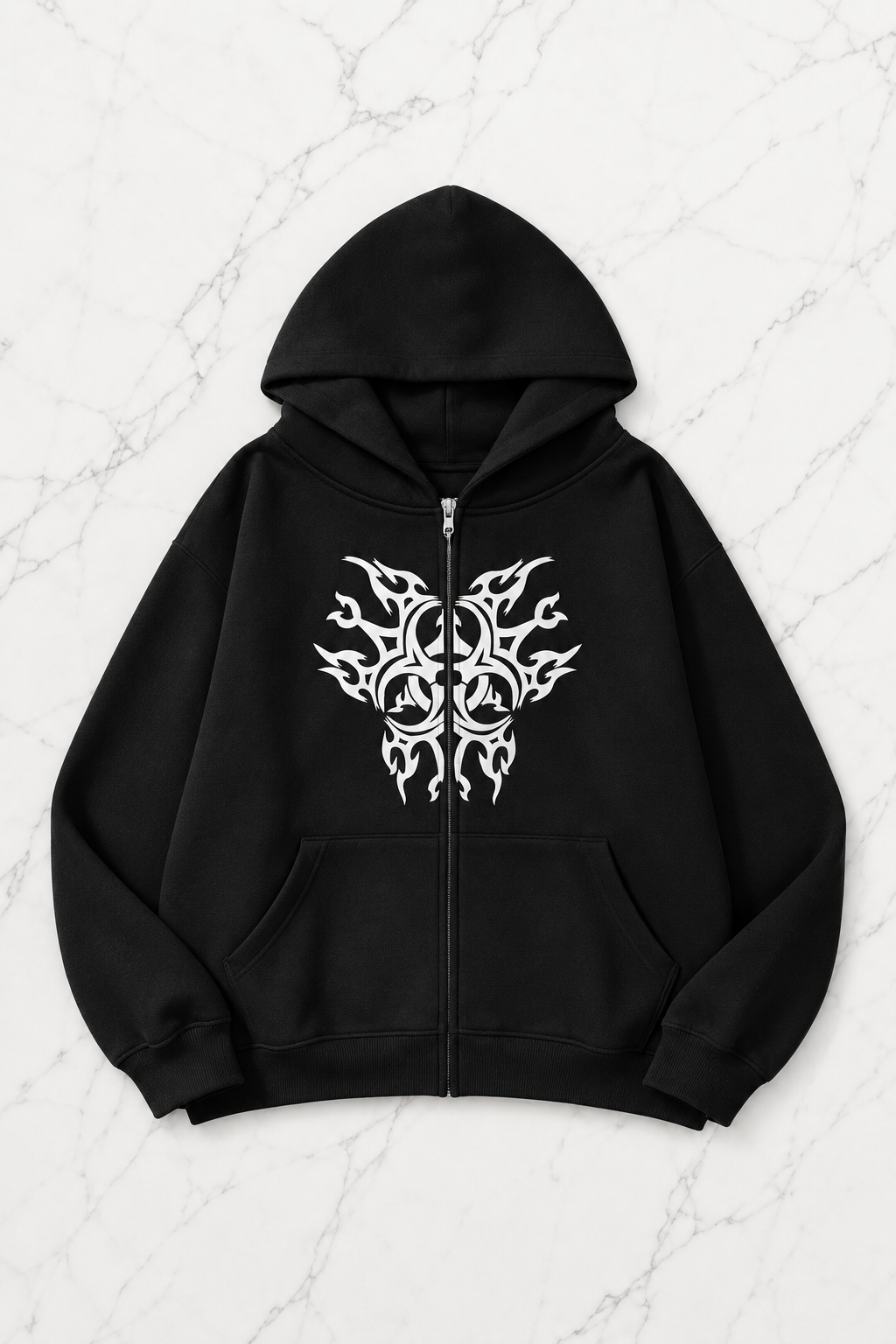Virüs Crysis Siyah Kapüşonlu Oversize Unisex Hırka