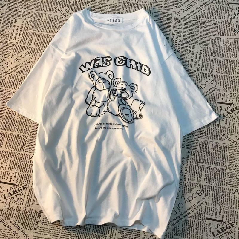 Was Emd Detaylı Oversize Unisex Beyaz T-shirt