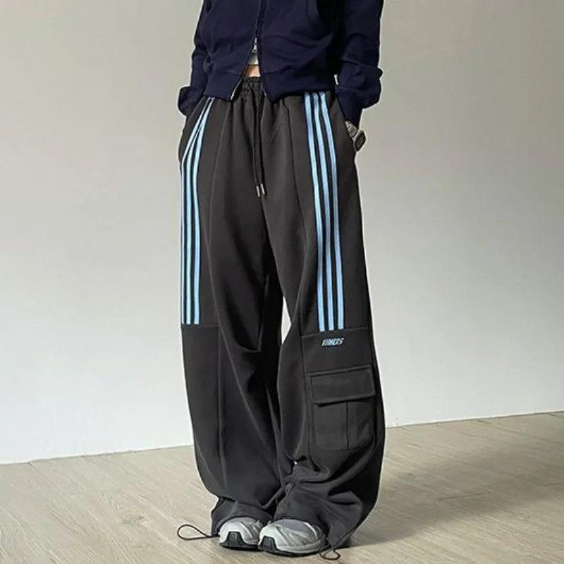 Gri Baggy Line Detail Unisex Eşofman Altı