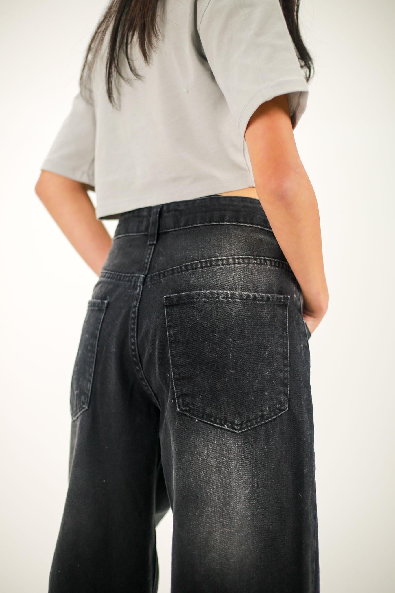 Y2k Extra Siyah Baggy Unisex Yıkamalı Pantolon