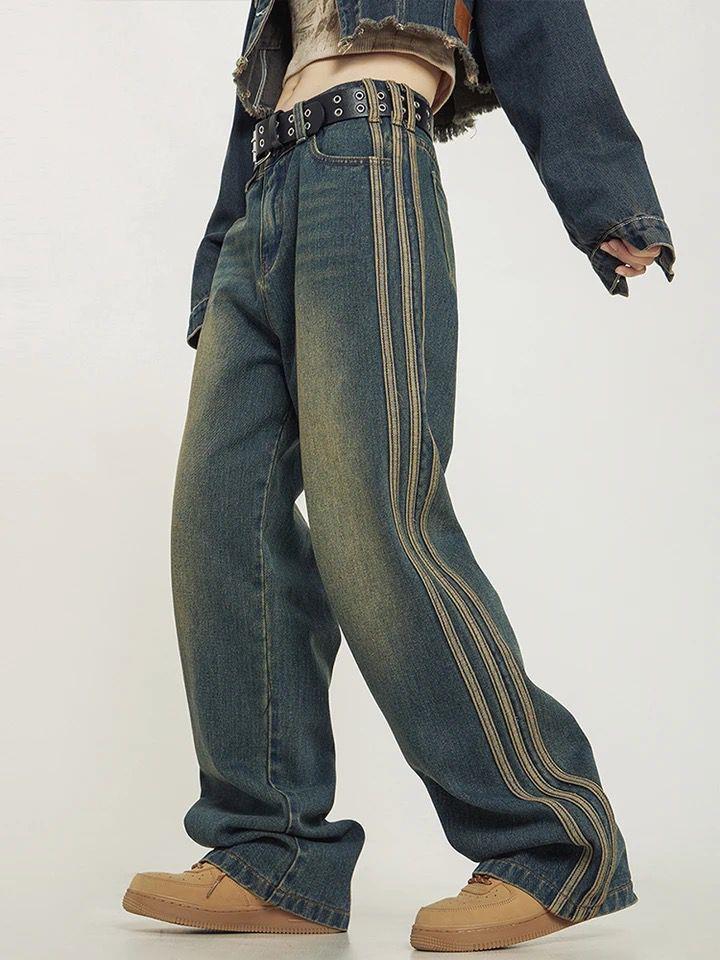 Y2k Vintage Line Detail Eskitme Pant