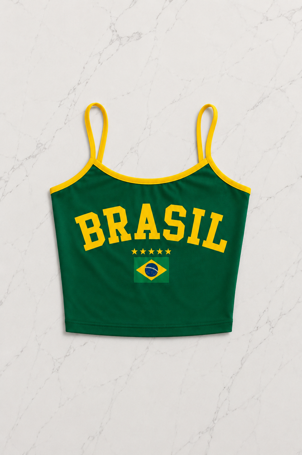 Yeşil Brasil Askılı Crop - Şort Takım