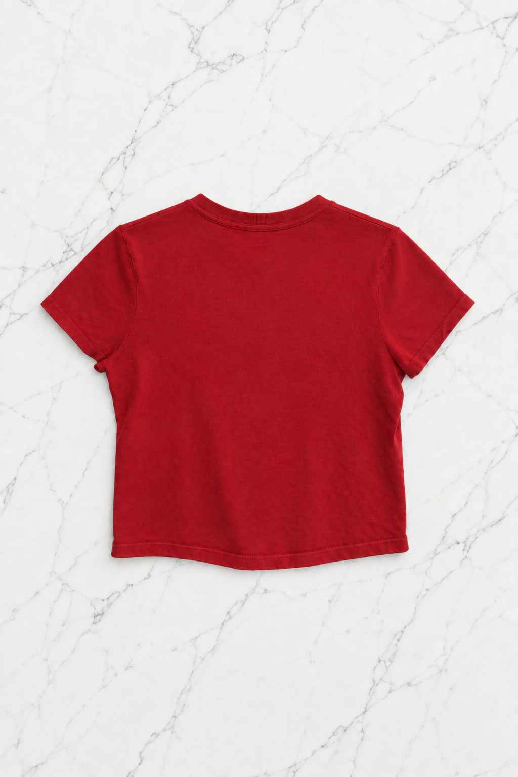 Zero Baskılı Kırmızı Crop Bluz