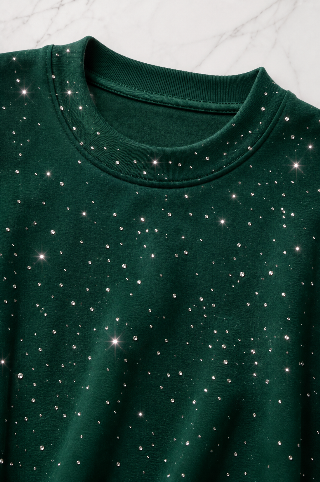Zümrüt Shine Parıltılı Simli Oversize Unisex T-shirt