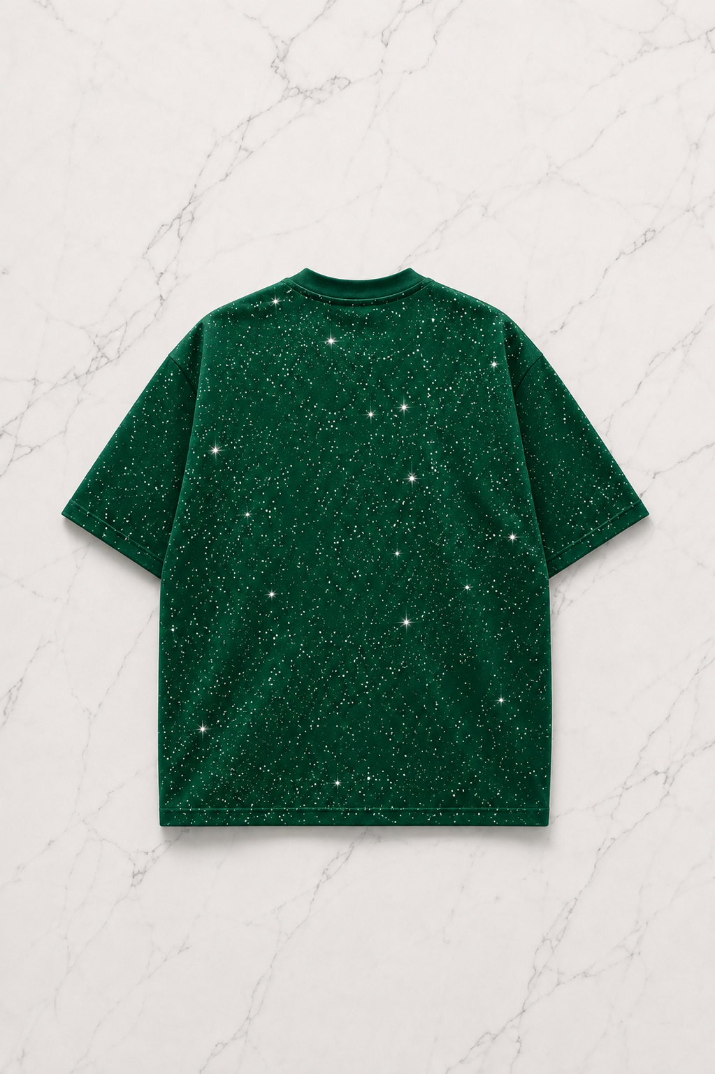 Zümrüt Shine Parıltılı Simli Oversize Unisex T-shirt