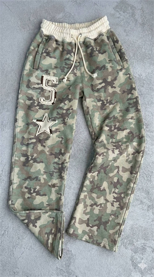 5 Star Yeşil Kamuflaj Nakışlı Baggy Unisex Eşofman Altı