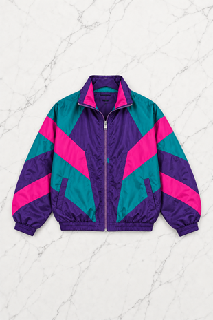 80s Vibe Colorblock Unisex Oversize Ceket