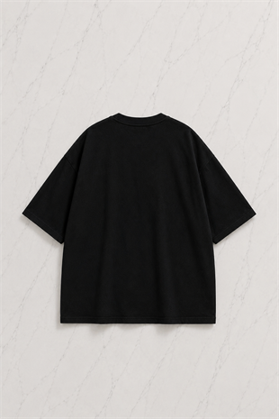 Angel Cloudy Oversize Unisex Siyah T-shirt