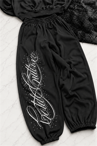 Angel Taşlı Baggy Unisex Eşofman Altı