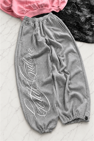 Angel Taşlı Baggy Unisex Eşofman Altı