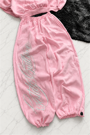 Angel Taşlı Baggy Unisex Eşofman Altı