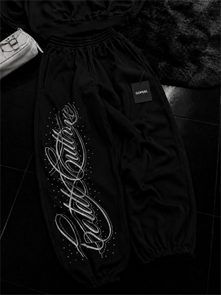 Angel Taşlı Baggy Unisex Eşofman Altı