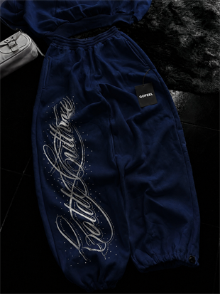 Angel Taşlı Baggy Unisex Eşofman Altı