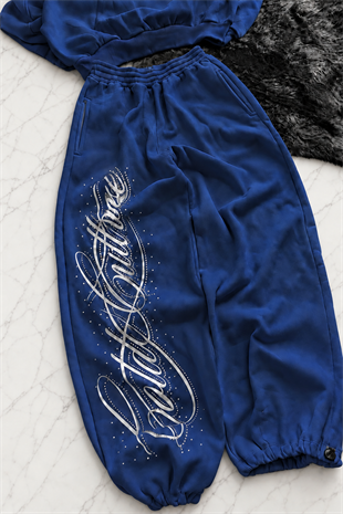 Angel Taşlı Baggy Unisex Eşofman Altı