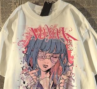 Angels Anime Oversize Unisex Beyaz T-shirt