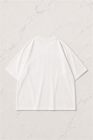 Angels Anime Oversize Unisex Beyaz T-shirt