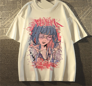 Angels Anime Oversize Unisex Beyaz T-shirt