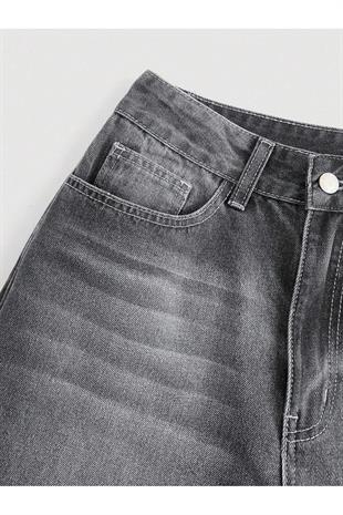 Antrasit Baggy Salaş Cepli Bol Kesim Kot Pantolon