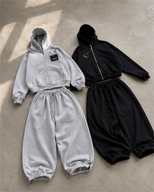 Basic Düz Baggy Kalıp Unisex Eşofman Takımı