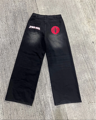 Batman - Spider-Man Detail Baggy Unisex Jean