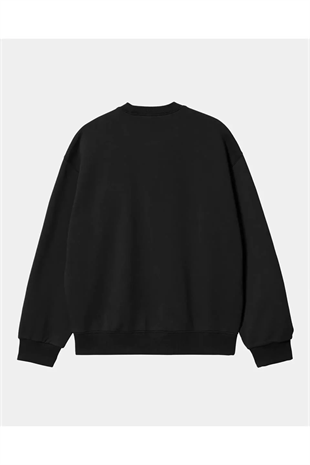 Berserk Logo Baskılı Siyah Unisex Oversize Bisiklet Yaka Sweatshirt