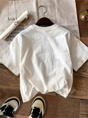 Beyaz Beer Drınkers Baskılı Kısa Kol Oversize T-Shirt