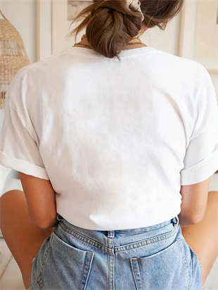 Beyaz Born To Read Baskılı Kısa Kol Oversize T-Shirt