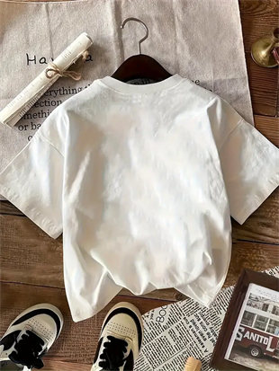 Beyaz Cherrıes Baskılı Kısa Kol Oversize T-Shirt