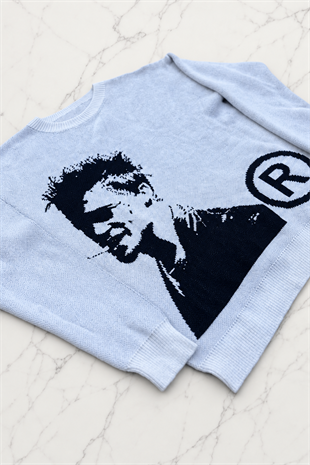 Beyaz Fight Club Tyler Durden Y2K Unisex Triko Sweatshirt