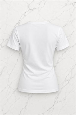 Beyaz Flower Aesthetic Crop T-shirt