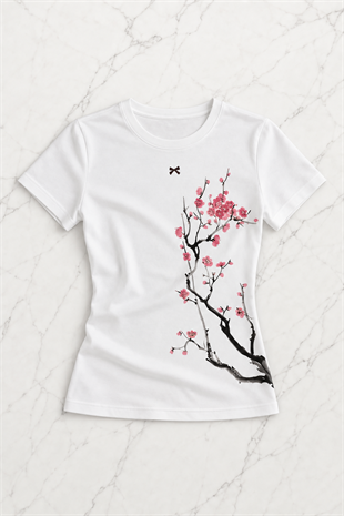 Beyaz Flower Aesthetic Crop T-shirt
