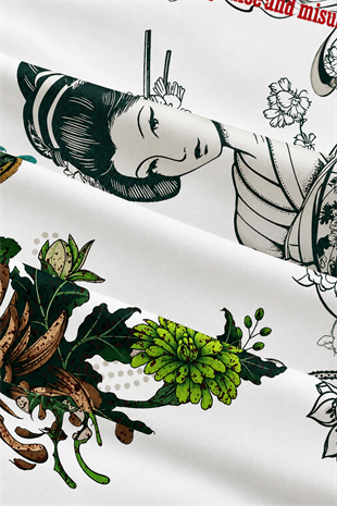 Beyaz Flower And Tiger Detaylı Avant Dijital Baskı Eşofman Altı
