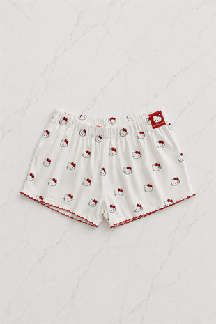 Beyaz Hello Kitty Aesthetic Red Alt Üst Takım