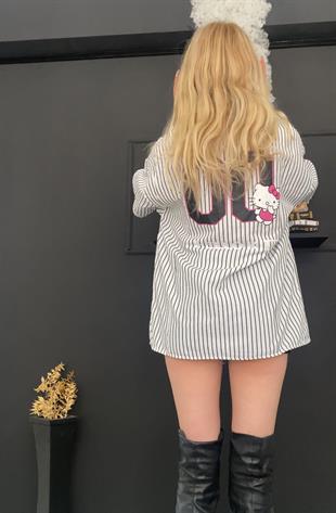 Beyaz Hello Kitty Jersey Gömlek