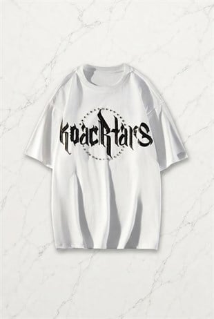 Beyaz Koacrtars Kısa Kol Oversize T-Shirt