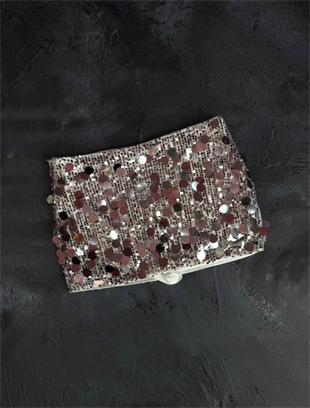 Beyaz Pul Sim Detaylı Şort Etek