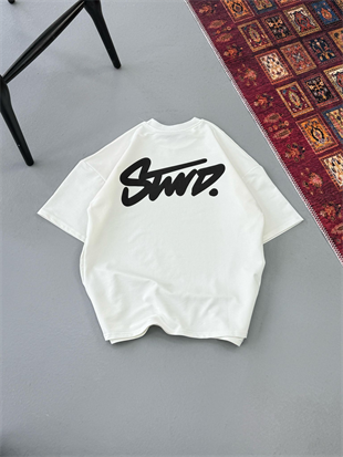 Beyaz Swd Sırt Baskılı Oversize Kısa Kol Tshirt