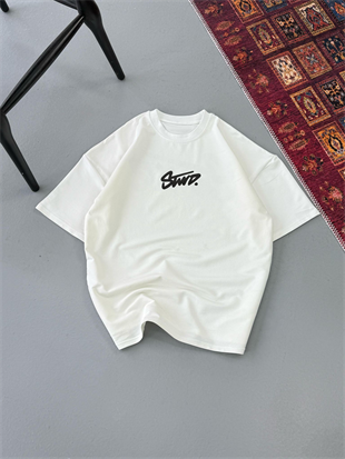 Beyaz Swd Sırt Baskılı Oversize Kısa Kol Tshirt
