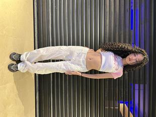 Beyaz Tech Baggy Ayarlanabilir Lastikli Pantolon