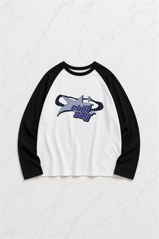 Beyaz Unisex Reglan Chill Day Uzun Kol T-Shirt