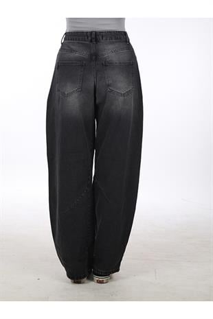 Black Baggy Bol Kalıp Kot Pantolon