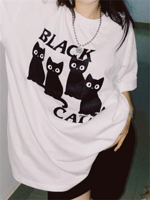 Black Cat Oversize Unisex T-shirt