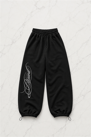 Blessed Script Detaylı Baggy Eşofman Takımı